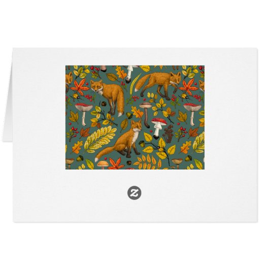 Herbstfüchse auf Kieferngrün (Rückseite Horizontal)