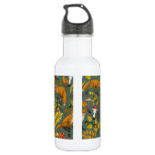 Herbstfüchse auf Kieferngrün Edelstahlflasche (Rückseite)