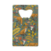 Herbstfüchse auf Kieferngrün Geldbeutel Flaschenöffner (Rückseite)