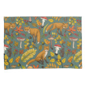 Herbstfüchse auf Kieferngrün Kissenbezug (Vorderseite-Rechts)