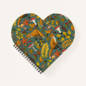 Herbstfüchse auf Kieferngrün Notizblock (Vorderseite)