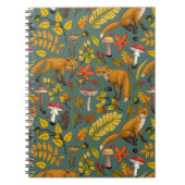 Herbstfüchse auf Kieferngrün Notizblock (Vorderseite)