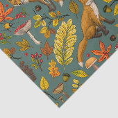 Herbstfüchse auf Kieferngrün Seidenpapier (Ausschnitt)