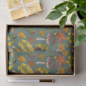 Herbstfüchse auf Kieferngrün Seidenpapier (Geschenk)