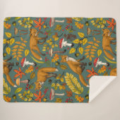 Herbstfüchse auf Kieferngrün Sherpadecke (Vorderseite (Horizontal))