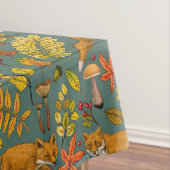 Herbstfüchse auf Kieferngrün Tischdecke (Beispiel)