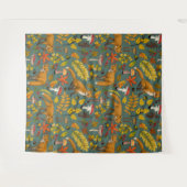 Herbstfüchse auf Kieferngrün Wandteppich (Vorderseite (Horizontal))