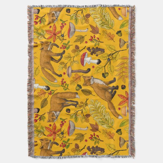 Herbstfüchse auf Orange Decke (Vorderseite Vertikal)