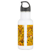 Herbstfüchse auf Orange Edelstahlflasche (Rückseite)
