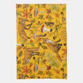 Herbstfüchse auf Orange Geschirrtuch (Vertikal)