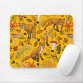 Herbstfüchse auf Orange Mousepad (Mit Mouse)