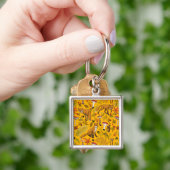 Herbstfüchse auf Orange Schlüsselanhänger (Hand)