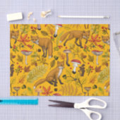 Herbstfüchse auf Orange Seidenpapier (Handwerk)