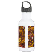 Herbstfüchse auf Schokoladenbraun Edelstahlflasche (Rückseite)