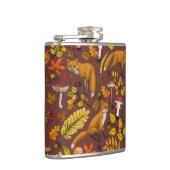 Herbstfüchse auf Schokoladenbraun Flachmann (Rechts)