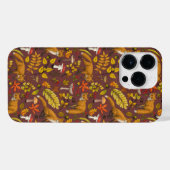 Herbstfüchse auf Schokoladenbraun iPhone Hülle (Rückseite (Horizontal))