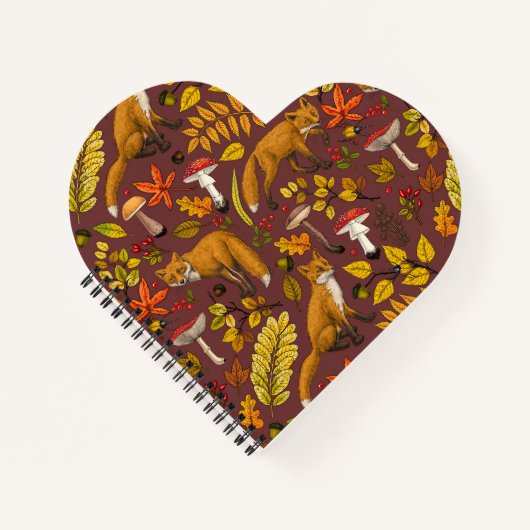 Herbstfüchse auf Schokoladenbraun Notizblock (Vorderseite)