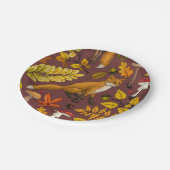 Herbstfüchse auf Schokoladenbraun Pappteller (Schrägansicht)