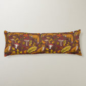 Herbstfüchse auf Schokoladenbraun Seitenschläferkissen (Rückseite)