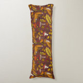 Herbstfüchse auf Schokoladenbraun Seitenschläferkissen (Vorderseite Vertikal)