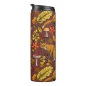 Herbstfüchse auf Schokoladenbraun Thermosbecher (Nach rechts gedreht)