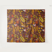 Herbstfüchse auf Schokoladenbraun Wandteppich (Vorderseite (Horizontal))