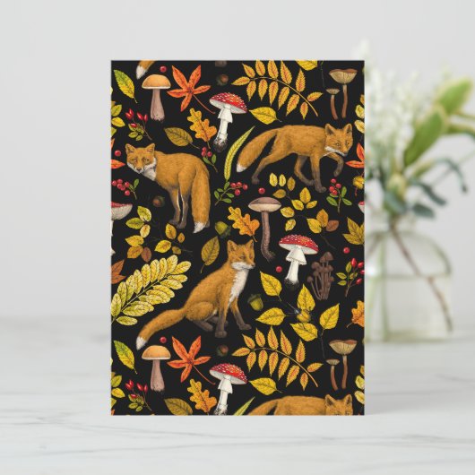 Herbstfüchse auf schwarz (Stehend Vorderseite)