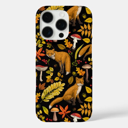 Herbstfüchse auf schwarz Case-Mate iPhone hülle (Rückseite)