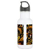 Herbstfüchse auf schwarz edelstahlflasche (Rückseite)