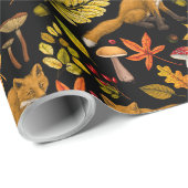 Herbstfüchse auf schwarz geschenkpapier (Rolleneckpunkt)