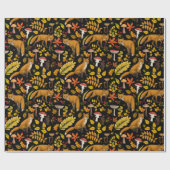 Herbstfüchse auf schwarz geschenkpapier (Flach)