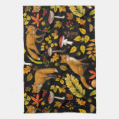 Herbstfüchse auf schwarz geschirrtuch (Vertikal)