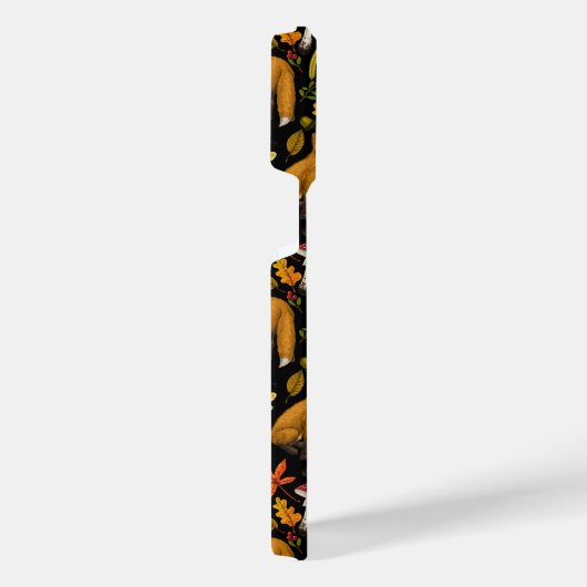 Herbstfüchse auf schwarz iPhone hülle (Rechte Seite)