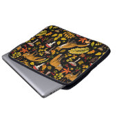 Herbstfüchse auf schwarz laptopschutzhülle (Vorne Knopf)