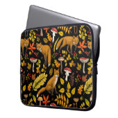 Herbstfüchse auf schwarz laptopschutzhülle (Vorderseite Links)