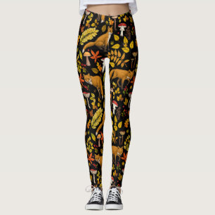 Herbstfüchse auf schwarz leggings