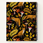 Herbstfüchse auf schwarz notizblock (Rückseite)