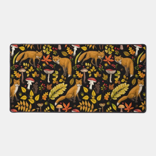 Herbstfüchse auf schwarz schreibtischunterlage (Vorderseite)