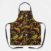 Herbstfüchse auf schwarz schürze (Vorderseite)