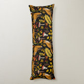 Herbstfüchse auf schwarz seitenschläferkissen (Rückseite (Vertikal))