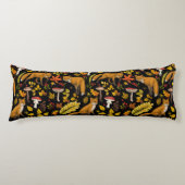 Herbstfüchse auf schwarz seitenschläferkissen (Vorderseite)