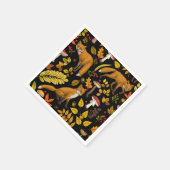 Herbstfüchse auf schwarz serviette (Ecke)