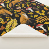 Herbstfüchse auf schwarz sherpadecke (3/4)