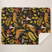 Herbstfüchse auf schwarz sherpadecke (Vorderseite (Horizontal))