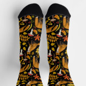 Herbstfüchse auf schwarz socken (Oben)