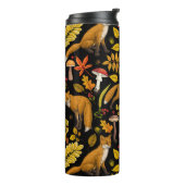 Herbstfüchse auf schwarz thermosbecher (Nach links gedreht)