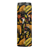Herbstfüchse auf schwarz thermosbecher (Rückseite)