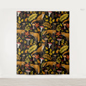 Herbstfüchse auf schwarz wandteppich (Vorderseite)