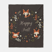 Herbstfüchse mit anpassbarem Text Fleecedecke (Vorderseite)