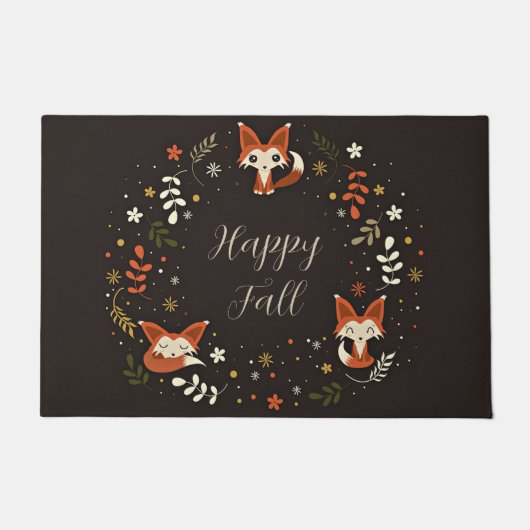 Herbstfüchse mit anpassbarem Text Fußmatte (Vorderseite)